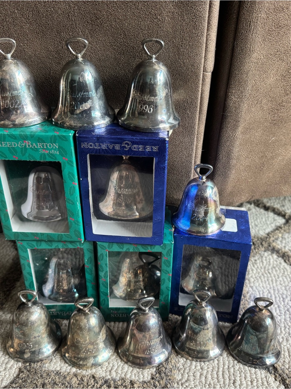 Reed & Barton Silver Plated Holiday Bell Ornament Bundle
